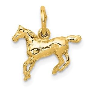 10K Gold Polished Horse Charm